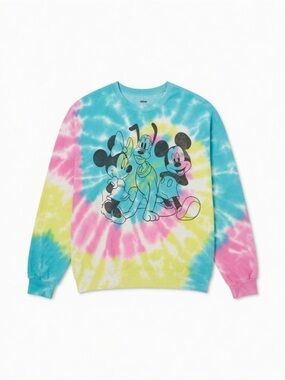 NEW Disney Tie Dye Crew Neck Sweatshirt